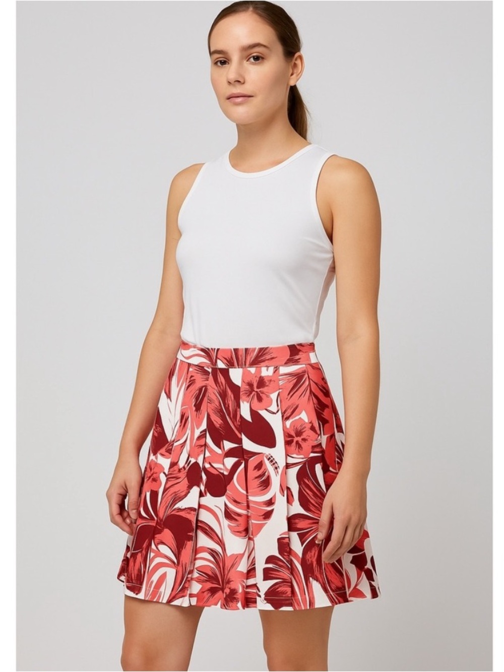 J.LINDEBERG Adina Print Golf Skirt - Hibiscus Pink